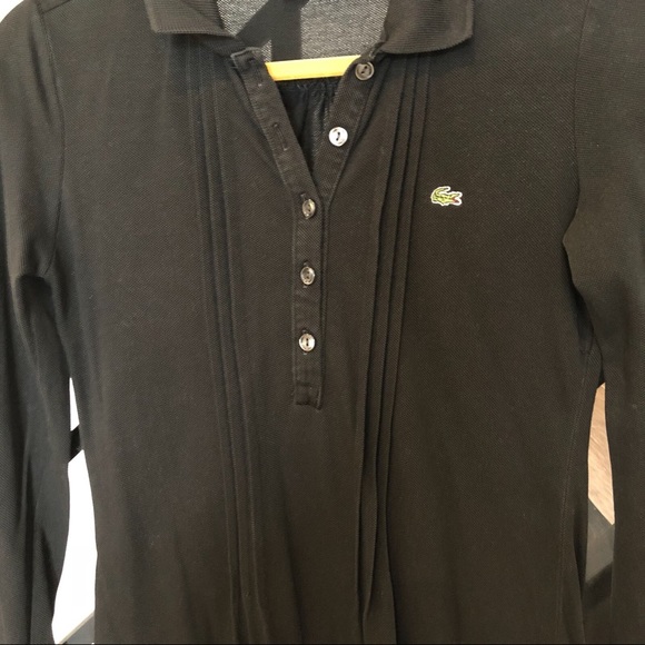 Lacoste Pintucked Long Sleeves Polo Dress - Picture 3 of 5